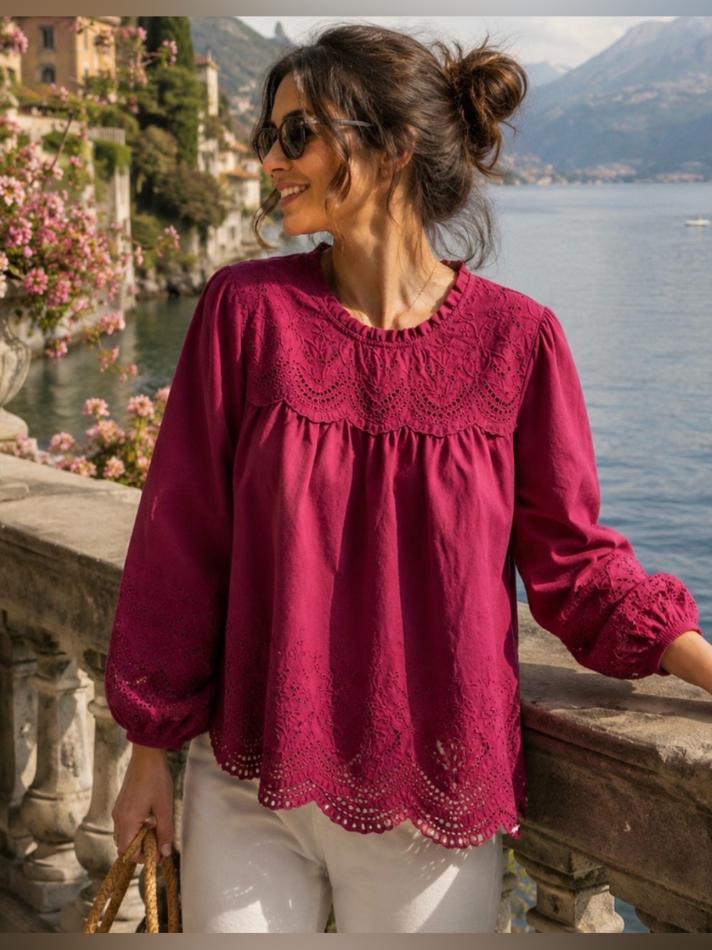 Nurture by Westbound Women’s Eyelet Embroidered Cotton Top | Size L | NWT
